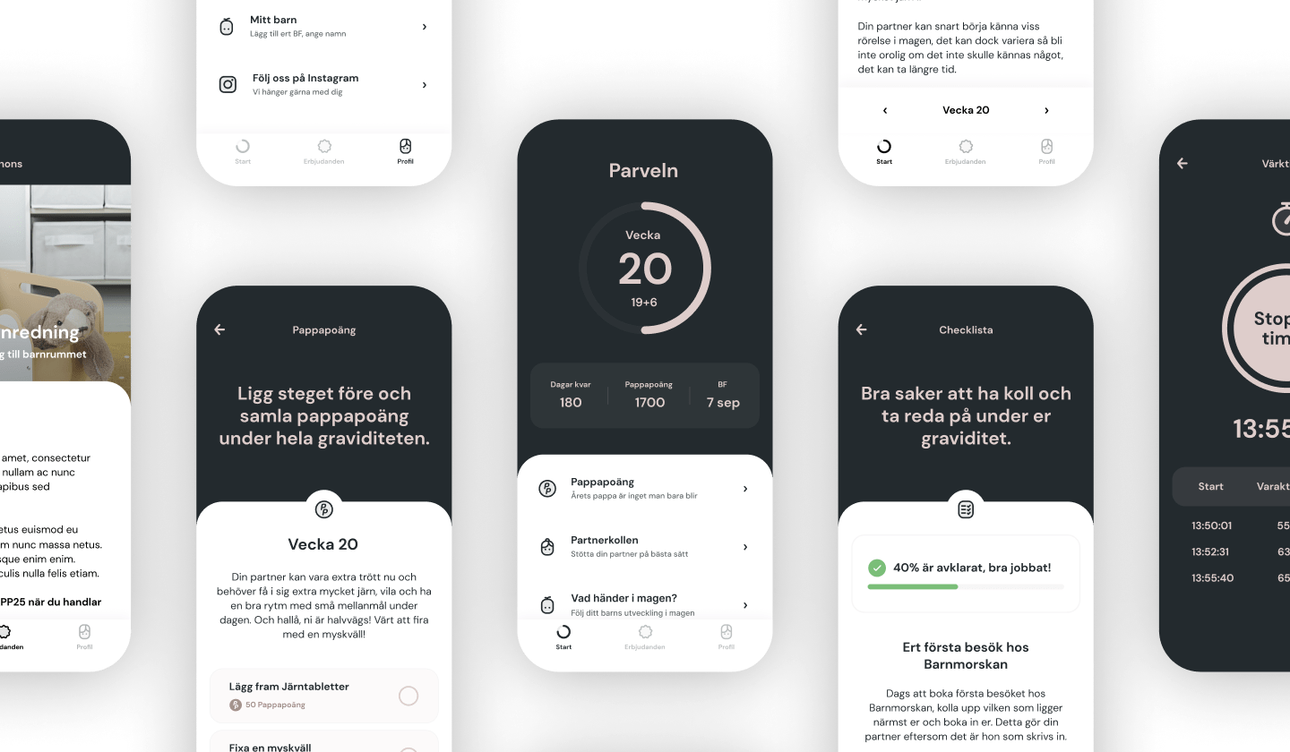 Pappapp mockups